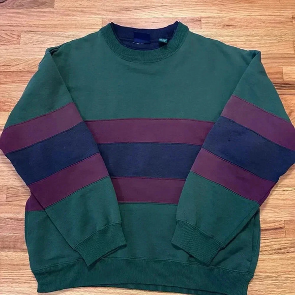 VINTAGE x  CLAYBROOKE SPORT Stripe Color block Sweatshirt 90s l Size M - Picture 8 of 9